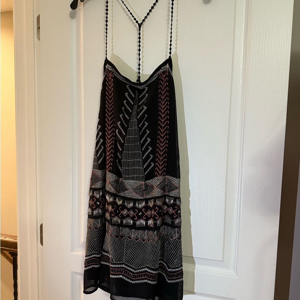 Free PeopleBlack and coral beaded Patterned Dress